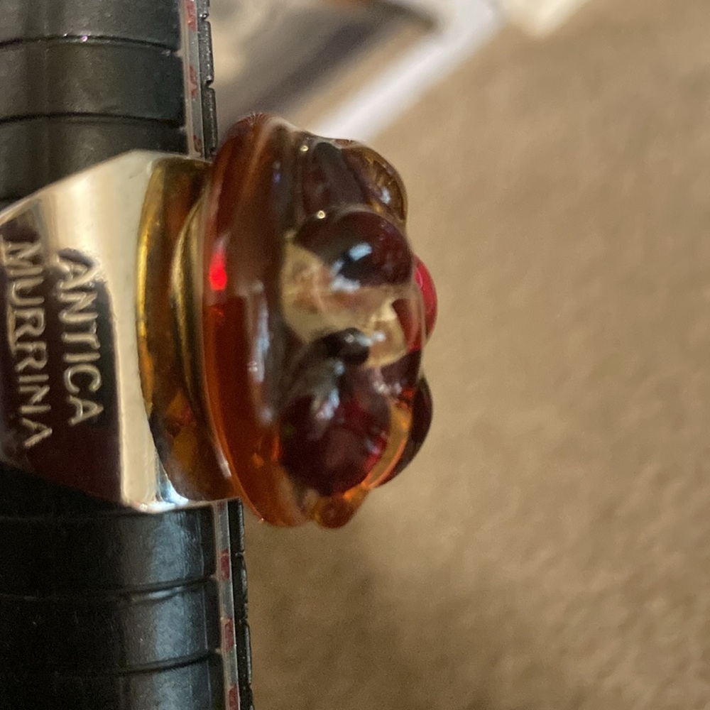 Antica Murrina adjustable glass ring approximate size is 6ish to 7 - Picture 6 of 12